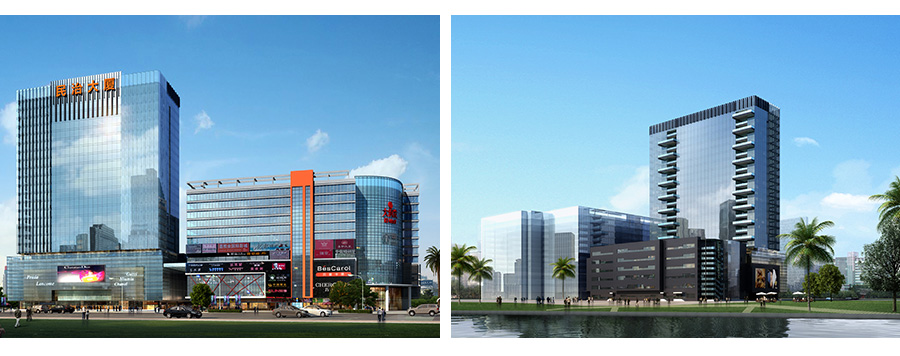 橫明豎隱玻璃幕墻項目設計效果圖